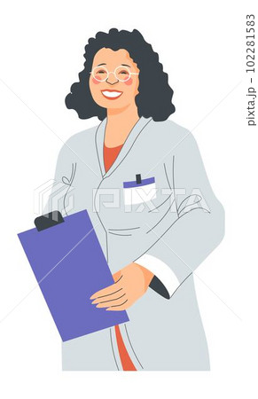 Female doctor with clip, therapist practitioner 102281583
