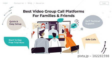 Best video group call platform for friends vector 102281598