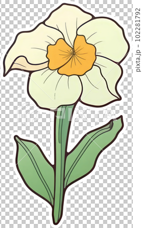 Flower sticker transparent illustration. 102281792
