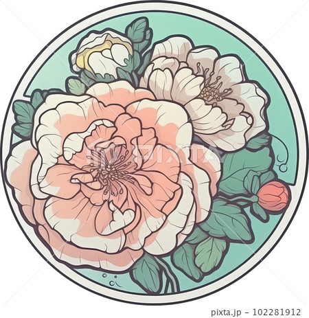 Flower sticker transparent illustration. Flower sticker transparent illustration. 102281912