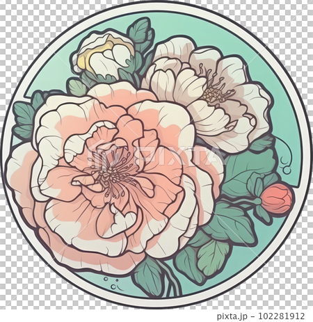 Flower sticker transparent illustration. Flower sticker transparent illustration. 102281912