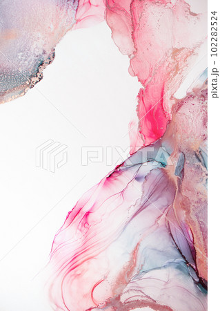 Marble stone glowing golden veins. High resolution. Abstract fluid art painting in alcohol ink technique, mixture blue, red and gold paints.  Marble stone glowing golden veins. High resolution. Abstract fluid art painting in alcohol ink technique, mixture blue, red and gold paints.  102282524