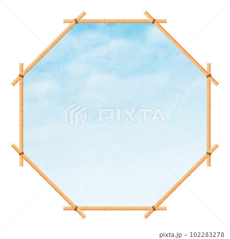 八角形のフレーム すだれ 窓 和紙 夏フレーム 八角形のフレーム すだれ 窓 和紙 夏フレーム 102283278