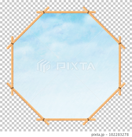 八角形のフレーム すだれ 窓 和紙 夏フレーム 八角形のフレーム すだれ 窓 和紙 夏フレーム 102283278