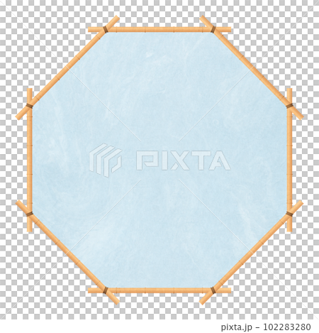 八角形のフレーム すだれ 窓 和紙 夏フレーム 八角形のフレーム すだれ 窓 和紙 夏フレーム 102283280