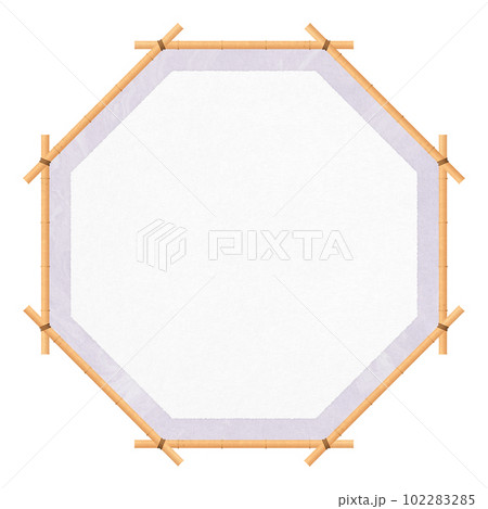 八角形のフレーム すだれ 窓 和紙 夏フレーム 八角形のフレーム すだれ 窓 和紙 夏フレーム 102283285