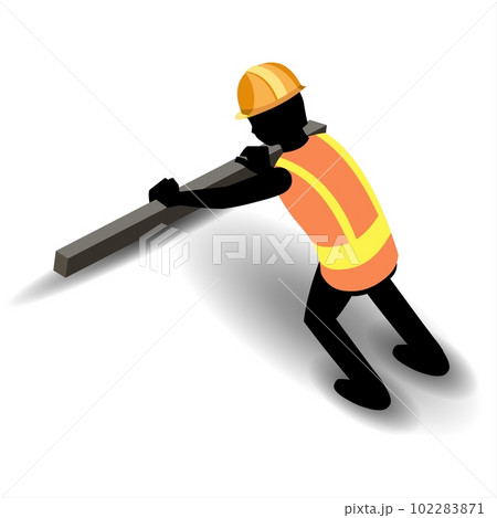 Construction worker with a slider 102283871
