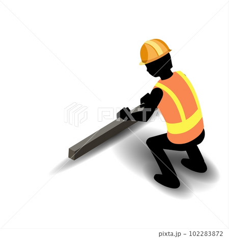 Construction worker with a slider 102283872