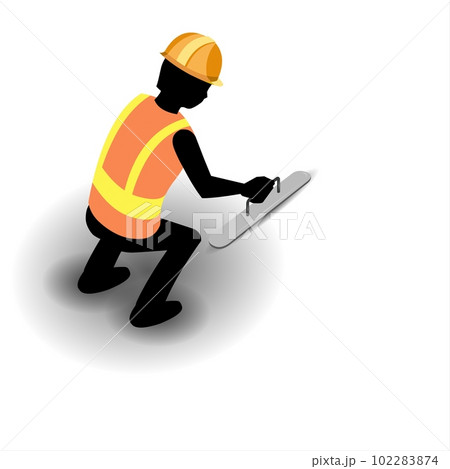 Worker with helmet 102283874