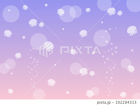 幻想的なクラゲの模様の背景素材パープルのグラデーション 102284313