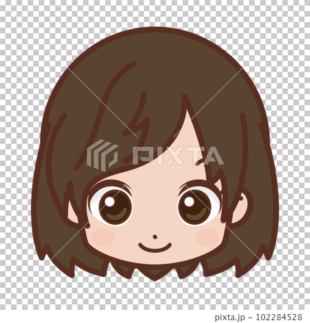 顔・表情アイコン(笑顔・微笑み)/女性・若い【1】 顔・表情アイコン(笑顔・微笑み)/女性・若い【1】 102284528