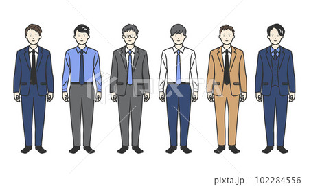 スーツ姿の男性 - ビジネスシーン向けベクターイラスト素材 スーツ姿の男性 - ビジネスシーン向けベクターイラスト素材 102284556