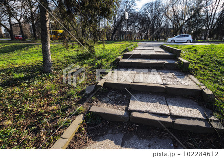 stone stairs in the park. travel and sightseeing concept stone stairs in the park. travel and sightseeing concept 102284612