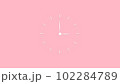 Blank clock on pink background. Minimalistic design of wall clock.  102284789