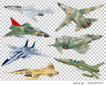 美國七架第三代噴射戰鬥機向量插畫合輯 102285433