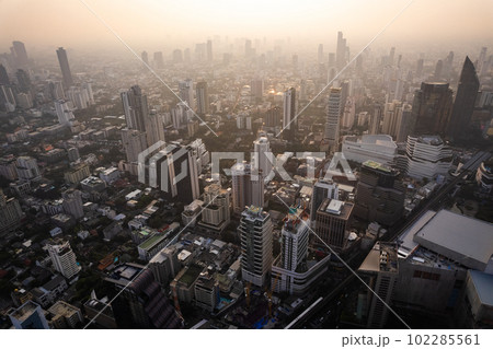 Aerial view of Watthana district in Bangkok, Thailand 102285561