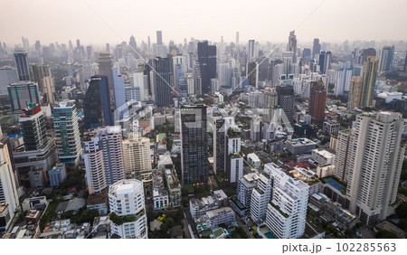 Aerial view of Watthana district in Bangkok, Thailand 102285563