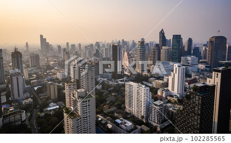 Aerial view of Watthana district in Bangkok, Thailand 102285565