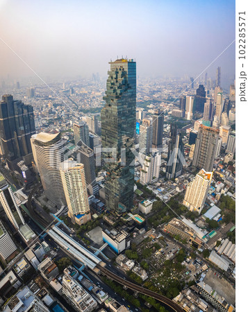 Aerial view of Chong Nonsi business and financial district, at sunrise, in Bangkok, Thailand Aerial view of Chong Nonsi business and financial district, at sunrise, in Bangkok, Thailand 102285571