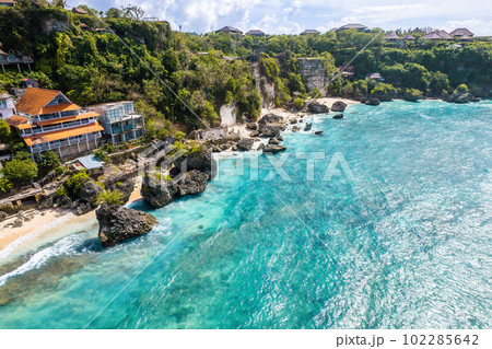 Aerial view of Bingin beach in Bali, Indonesia 102285642