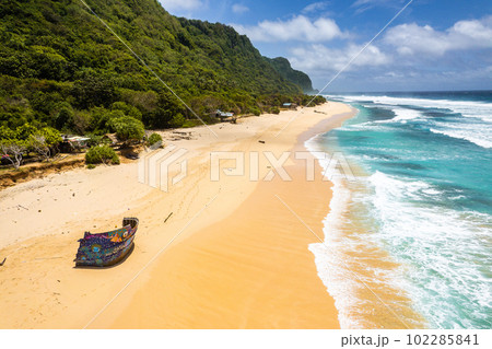 Aerial view of Nunggalan beach in Bali, Indonesia Aerial view of Nunggalan beach in Bali, Indonesia 102285841