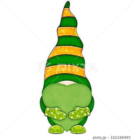 Happy St. Patricks Day funny gnome. Stock illustration.  102286995