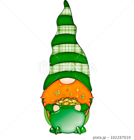 Happy St. Patricks Day funny gnome. Stock illustration.  102287010