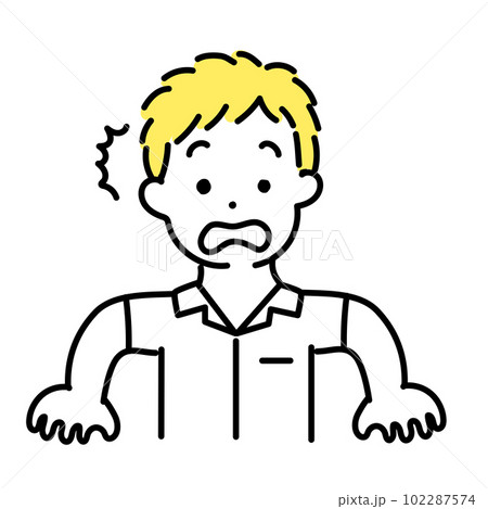 かわいい人物のイラストシリーズ _ 男性の学生 _ 驚く かわいい人物のイラストシリーズ _ 男性の学生 _ 驚く 102287574