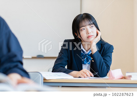 塾で勉強する女子高生 塾で勉強する女子高生 102287623