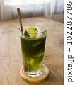 Green tea with coconut juice in coffee shop cafe 102287786