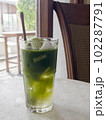 Green tea with coconut juice in coffee shop cafe 102287791
