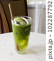 Green tea with coconut juice in coffee shop cafe 102287792
