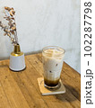 Iced coffee with milk in coffee shop 102287798