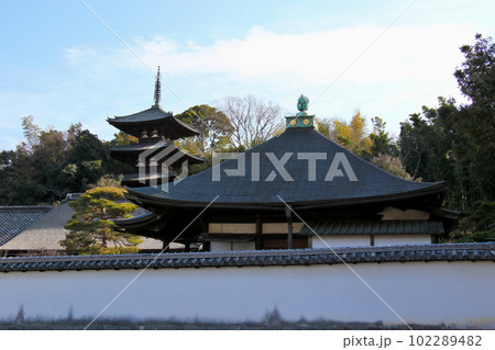 奈良県葛城市にある当麻寺の中之坊、その後には東塔 奈良県葛城市にある当麻寺の中之坊、その後には東塔 102289482