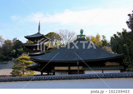 奈良県葛城市にある当麻寺の中之坊、その後には東塔 奈良県葛城市にある当麻寺の中之坊、その後には東塔 102289483