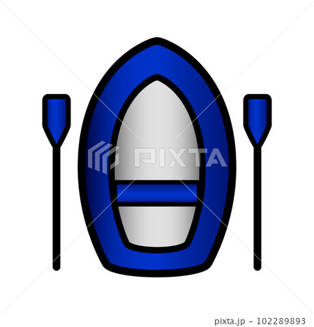 Inflatable boat icon on white. Inflatable boat icon on white. 102289893