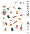set of icons of utensils in Kitchen 102290643