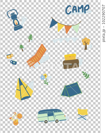 camp icon set 102290707
