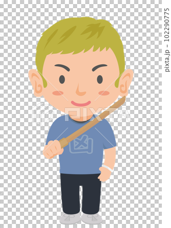 木刀を持つガラの悪い男性 102290775