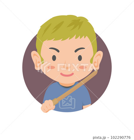 木刀を持つガラの悪い男性　アイコン 102290776