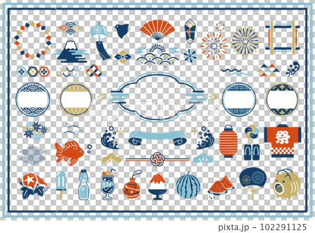 Summer material and Japanese style frame design set 102291125