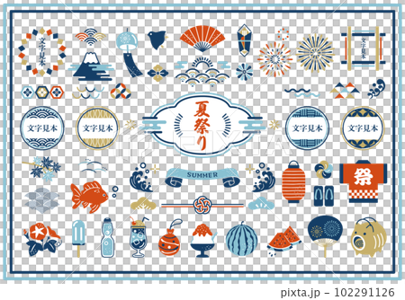 夏季材料和日式框架設計集 102291126