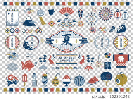 Summer material and Japanese style frame design set Summer material and Japanese style frame design set 102291248
