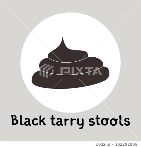 Black tarry stools. Poops flat vector illustration 102291908