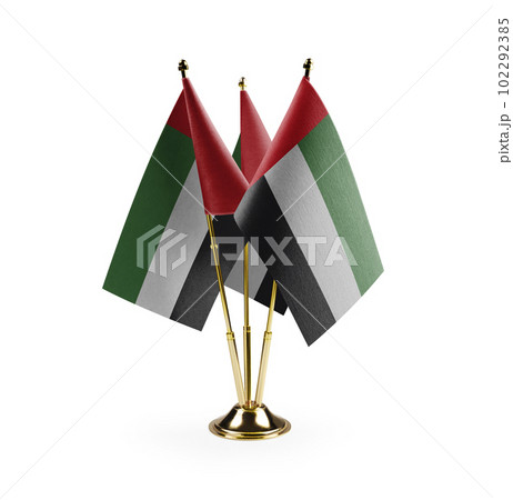 Small national flags of the Arab Emirates on a white background Small national flags of the Arab Emirates on a white background 102292385