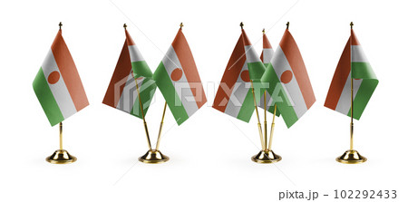 Small national flags of the Niger on a white background 102292433
