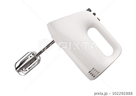 Electrical hand mixer isolated on a white background. Kitchen appliances Electrical hand mixer isolated on a white background. Kitchen appliances 102292888