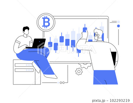 Cryptocurrency trading desk abstract concept vector illustration. Cryptocurrency trading desk abstract concept vector illustration. 102293219