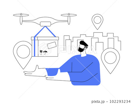 Drone delivery abstract concept vector illustration. 102293234