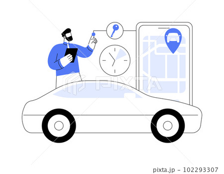 Carsharing service abstract concept vector illustration. 102293307